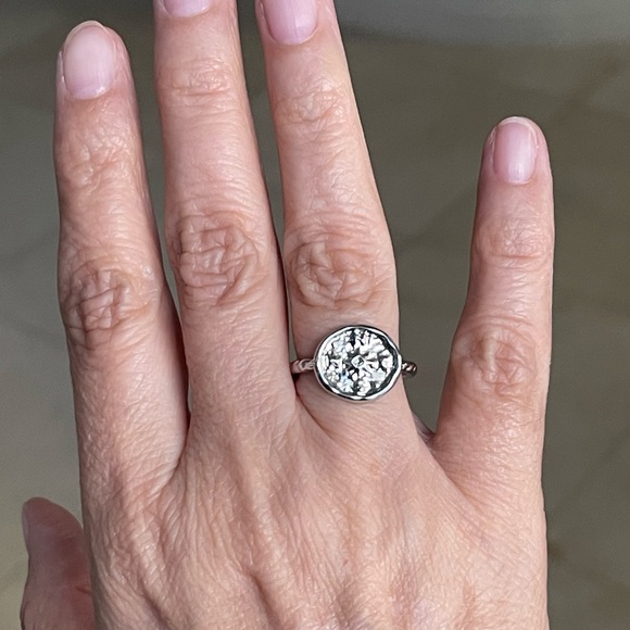 Compass north south west east silver tone size 7.5 ring - Picture 4 of 8